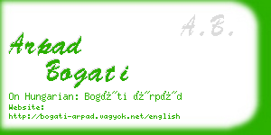 arpad bogati business card